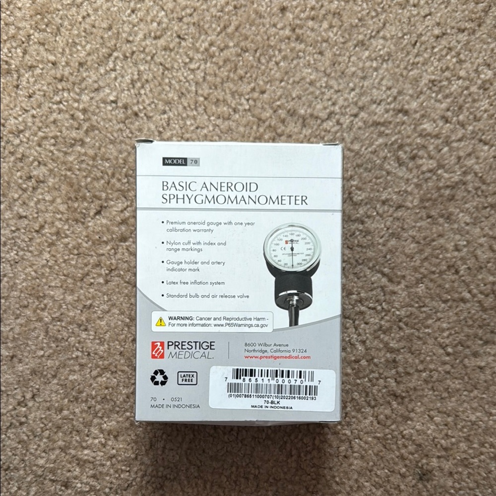 Prestige Medical Aneroid Sphygmomanometer (Manual BP Cuff)